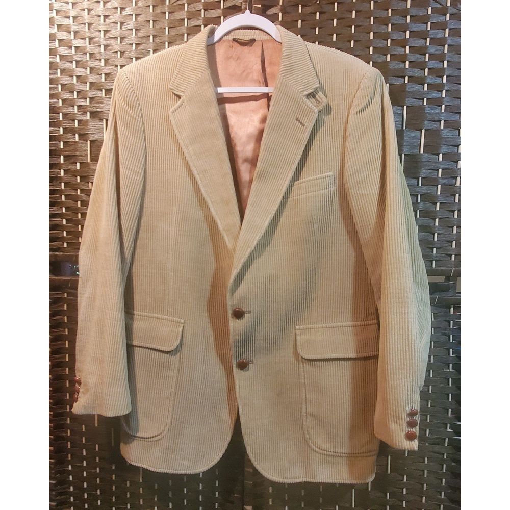 Vintage Made in Poland Corduroy Blazer Beige 42L